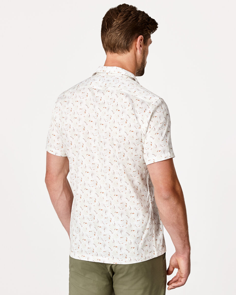 Buratto Short Sleeve Shirt, White/Light Khaki, hi-res